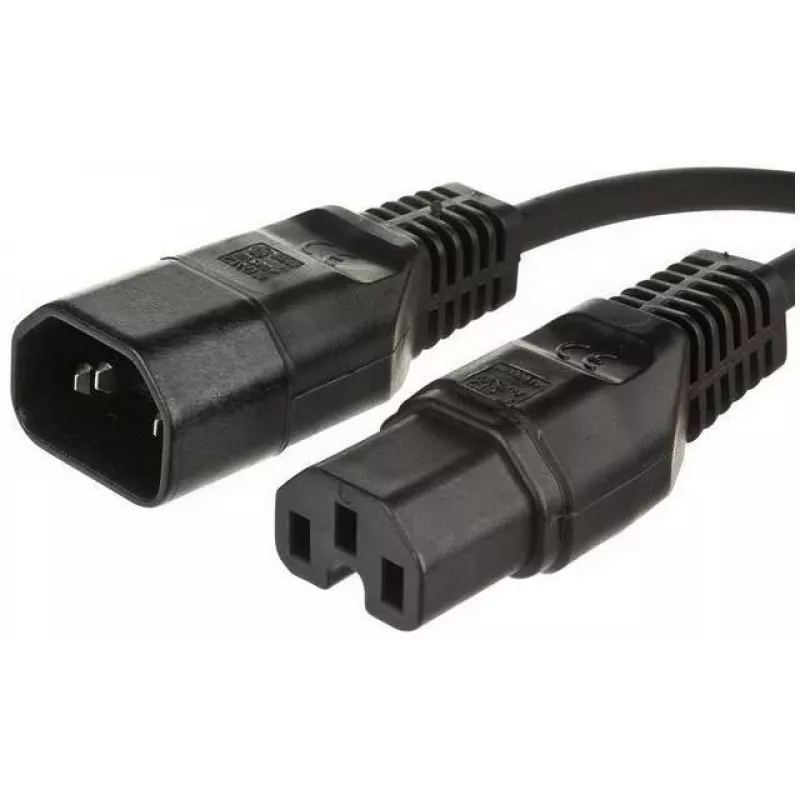 „Microconnect PE011410“ maitinimo laidas, juodas, 1 m, C14 lizdas, C15 kištukas