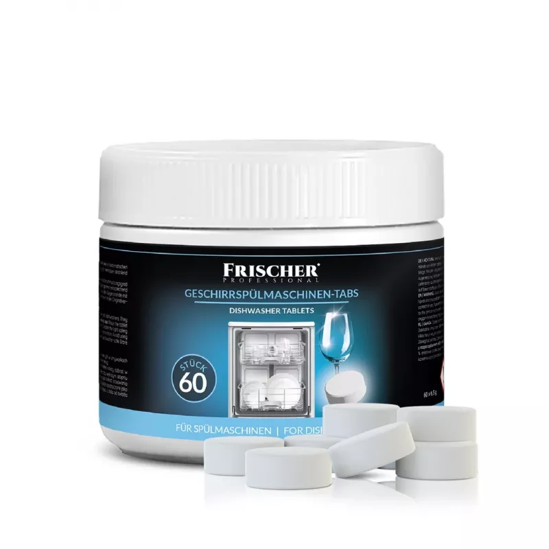 Indaplovės tabletės FRISCHER FR00207 — 60 vnt., po 6,5 g, plastikinis indelis