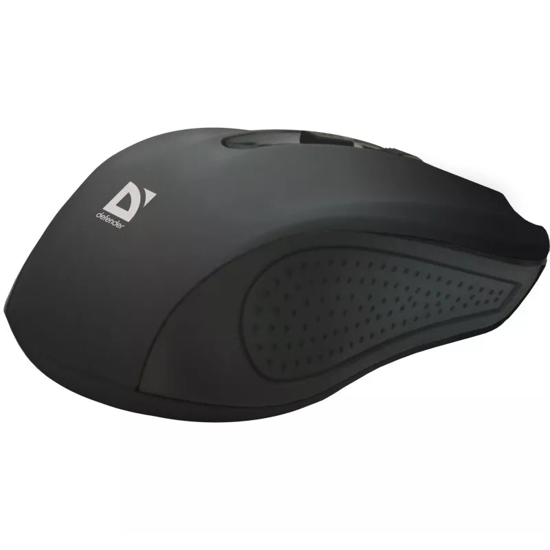 Belaidė RF pelė DEFENDER Accura MM-935 — optinė 1600 DPI, abiem rankoms tinkama, 3 mygtukai, USB imtuvas, juoda
