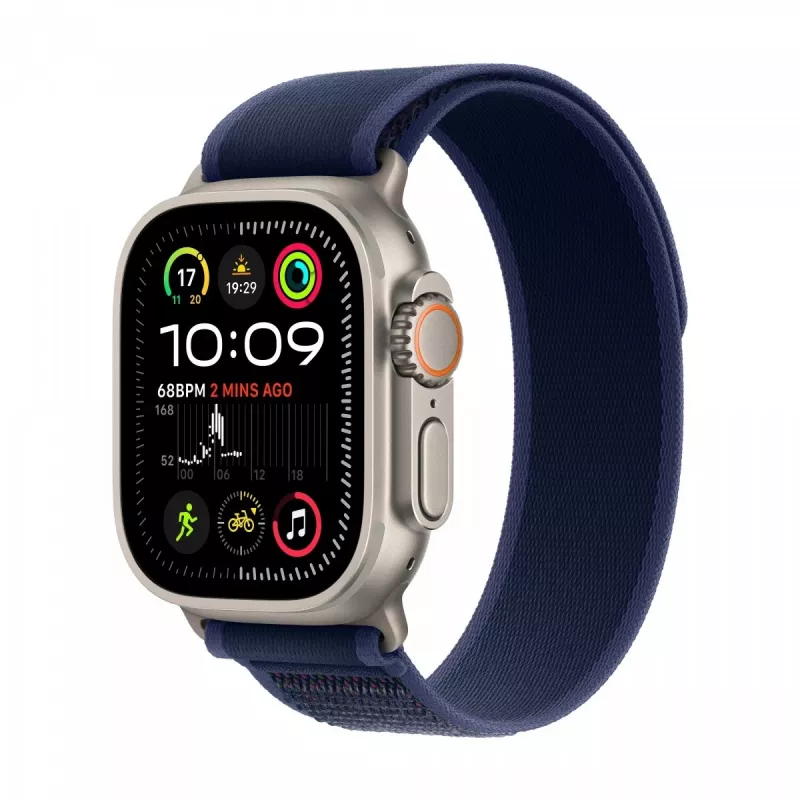 Watch Ultra 2 GPS + Cellular 49 mm natūralaus titano korpusas su mėlyna „Trail Loop“ apyranke - M/L