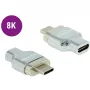 DeLOCK - Thunderbolt / USB-C adapteris - USB-C (V) magnetinis į USB-C (K) - USB 3.2 Gen 2 / Thunderbolt 3 4,5 A - 8K palaikymas - sidabrinis (66433)