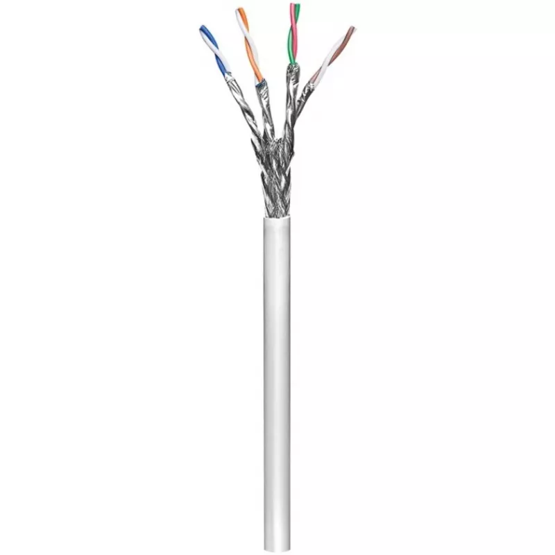 Wentronic Goobay CAT 6 tinklo kabelis, S/FTP (PiMF), pilkas, 305 m – CCA vario mišinys, AWG 23/1 (vientisas), PVC (95696)