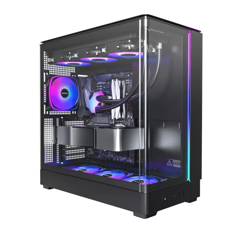 PC korpusas Montech KING 45 PRO Juoda — micro ATX / Mini-ITX, Midi Tower