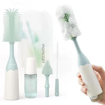 Momcozy PUSH-PRESS Design buteliukų šepetėlių rinkinys žalias