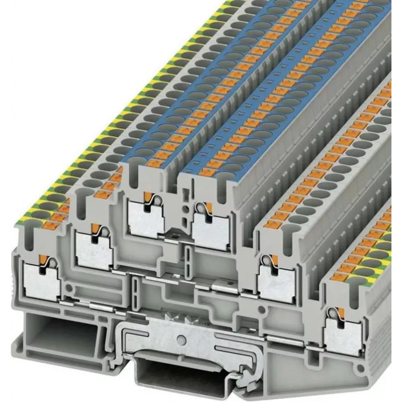Phoenix Contact Push-In Three-Level Terminal Block PT PT 2,5-PE/L/N Pilka Turinys: 1 vnt. (3210538)