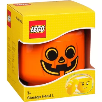 Laikymo dėžė Room Copenhagen LEGO Storage Head Pumpkin didelė oranžinė/juoda