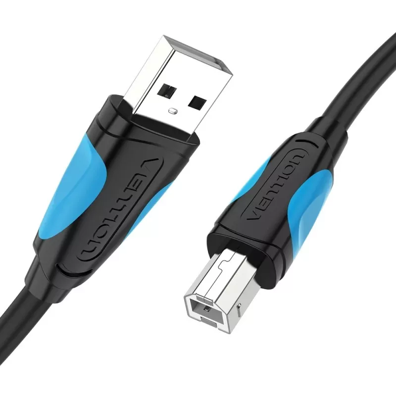 USB 2.0 A–USB-B laidas Vention VAS-A16-B500, 5 m, juodas, kištukas–kištukas, 480 Mbps