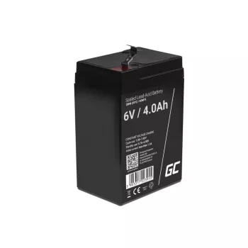 UPS baterija Green Cell AGM15, 6 V, 4 Ah, sandari švino rūgštinė (VRLA), juoda, 680 g