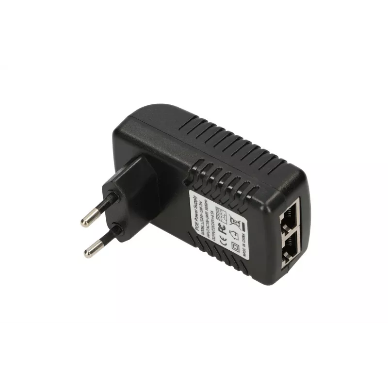 PoE maitinimo šaltinis Extralink POE-24-12W 24V 0,5A 12W vidinis sieninis kištukas, juodas