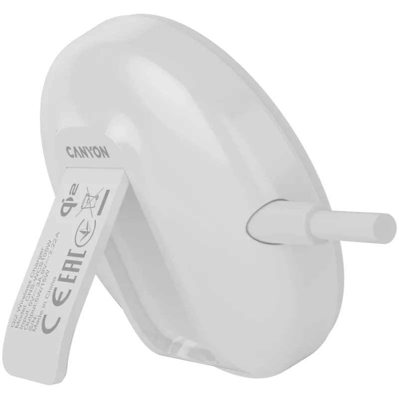 Belaidis įkroviklis CANYON WS-105 15W Qi2 baltas – 15W belaidis įkrovimas, suderinamas su Qi2