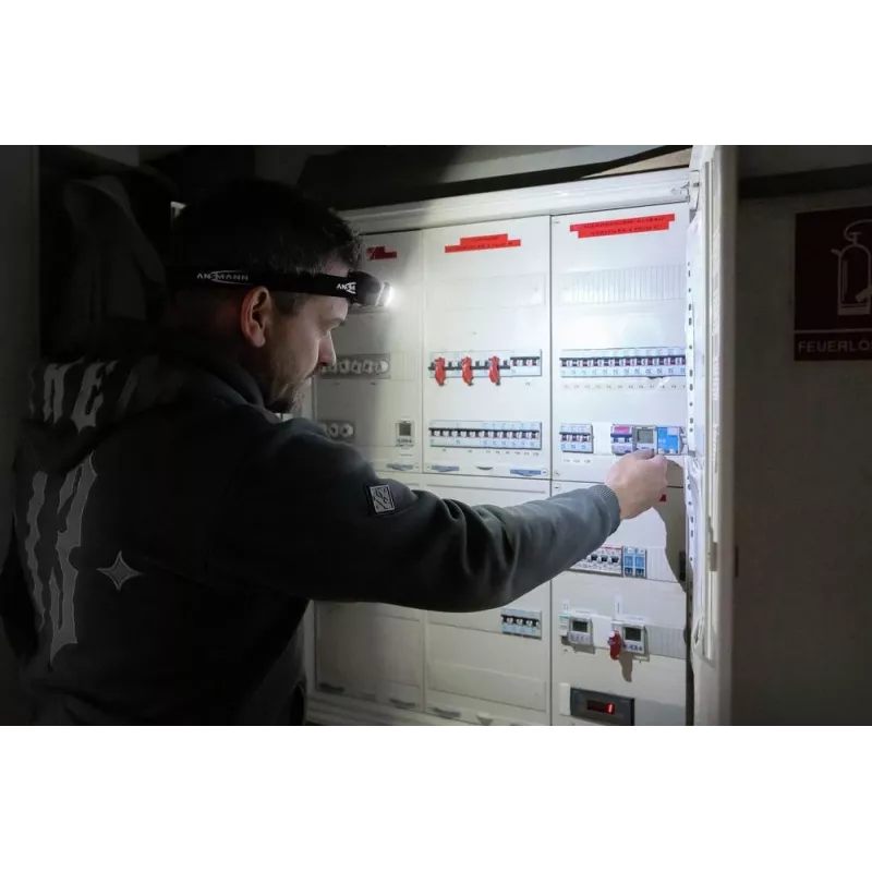 Ansmann HD450FRS juodas, pilkas galvos juostos žibintuvėlis LED