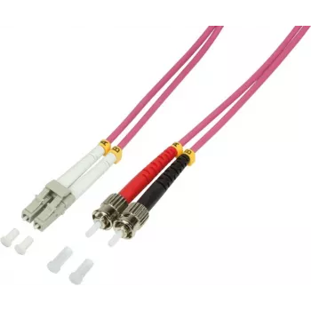 Logilink - Patch-Cable - LC Multi-Mode (M) to ST multi-mode (M) - 5 m - Fibre Optic - 50/125 micrometre - OM4 - Halogen-Free - heather violet (FP4LT05)