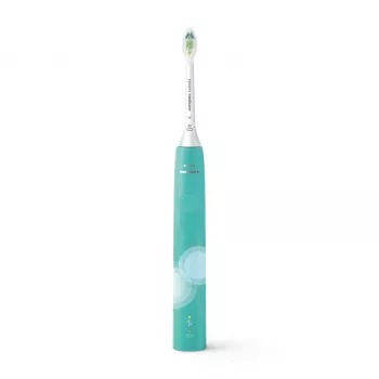 Soninis elektrinis dantų šepetėlis Philips 4100 Series HX3689/43 — įmontuota Li-Ion baterija, 1 rankena, 1 šepetėlio galvutė, Kasdienės priežiūros režimas, turkio spalvos