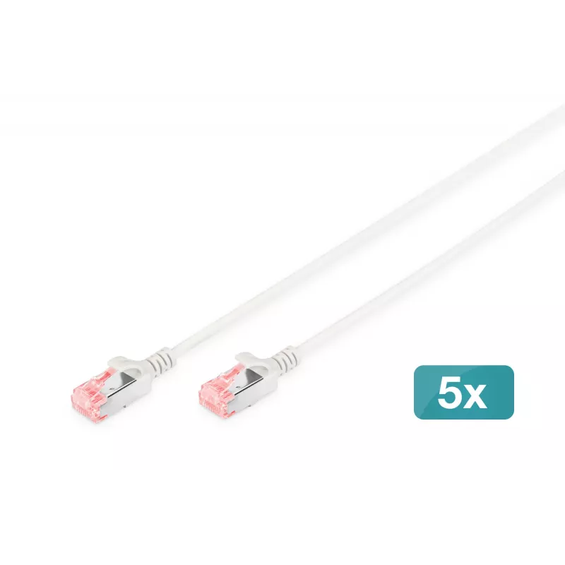 Tinklo kabelis Digitus CAT 6 U/FTP plonas komutacinis kabelis RJ-45 Cat6 10 m pilkas