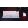 Mechaninė TKL žaidimų klaviatūra STEELSERIES Apex Pro TKL Gen 3 balta — JAV išdėstymas, RGB, reguliuojami jungikliai