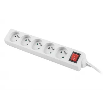 Maitinimo ilginamasis laidas Lanberg PS1-05E-0300-W 3 m 5 kintamosios srovės lizdų vidaus/lauko baltas