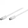 Wentronic Goobay antenos prijungimo laidas, baltas, 0,5 m - IEC/Coax kištukas, IEC/Koax lizdas (50910)
