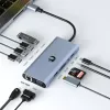 USB-C adapteris Hawk HW-HUB801 8-in-1 su HDMI ir Ethernet