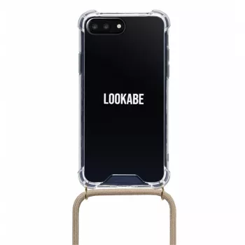 Pakabuko dėklas Lookabe loo007 auksinis nude iPhone 7/8 Plus — nešiojamas telefono dėklas su dirželiu