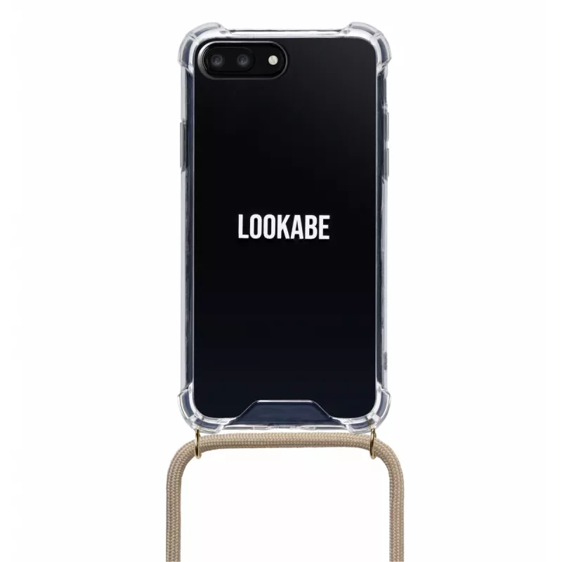 Pakabuko dėklas Lookabe loo007 auksinis nude iPhone 7/8 Plus — nešiojamas telefono dėklas su dirželiu