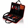 Knipex kompaktiškas elektrinis įrankių krepšys – juodas – raudonas – poliesteris – 8 kišenės – 410 mm – 290 mm – 60 mm (00 21 11)