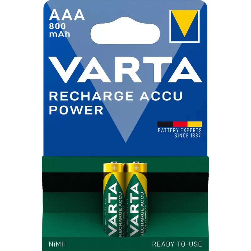 Varta akumuliatorius VARTA R2U Ni-MH AAA (Micro) 800mAh 1,2V / 2 vnt. lizdinėje pakuotėje (56703 101 402)