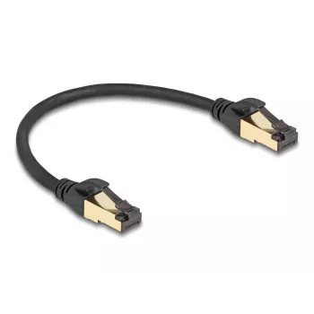 DeLOCK tinklo kabelis RJ45 Cat.6A kištukas–kištukas S/FTP 0,3 m juodas
