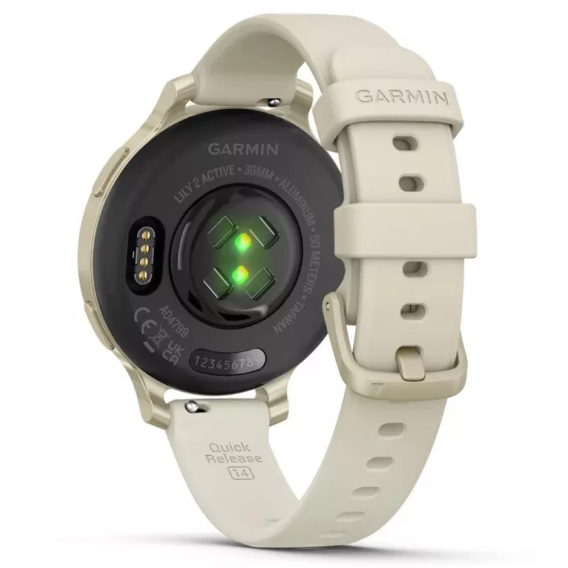 Garmin Lily 2 Active 38 mm Skaitmeninis 240 x 201 pikselių Liečiamas ekranas Smėlio spalvos GPS (palydovas)