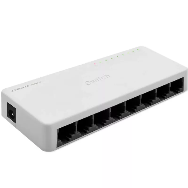Tinklo komutatorius QOLTEC 52246 — 8 x RJ45 prievadai, 100 Mbps