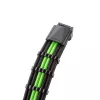 CableMod PRO ModMesh 12VHPWR kabelio ilginimo rinkinys juoda/šviesiai žalia, 3 kontaktų 16 kontaktų rinkinys