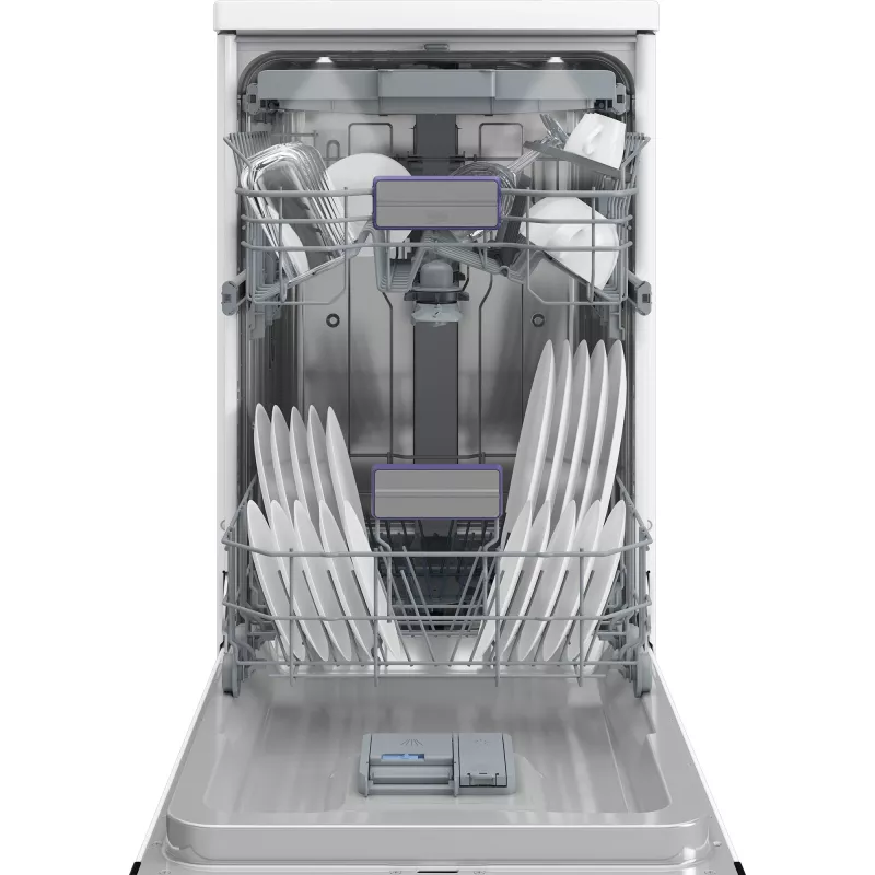 BEKO Laisvai pastatoma indaplovė BDFS26120WQ, energijos klasė E, plotis 45 cm, 6 programos, inverterinis variklis, trečiasis stalčius, balta