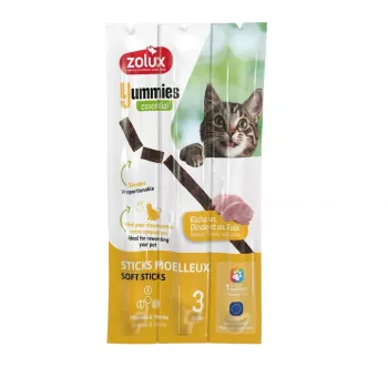 ZOLUX Yummies kalakutiena su kepenėlėmis – kačių skanėstai – 3x5g