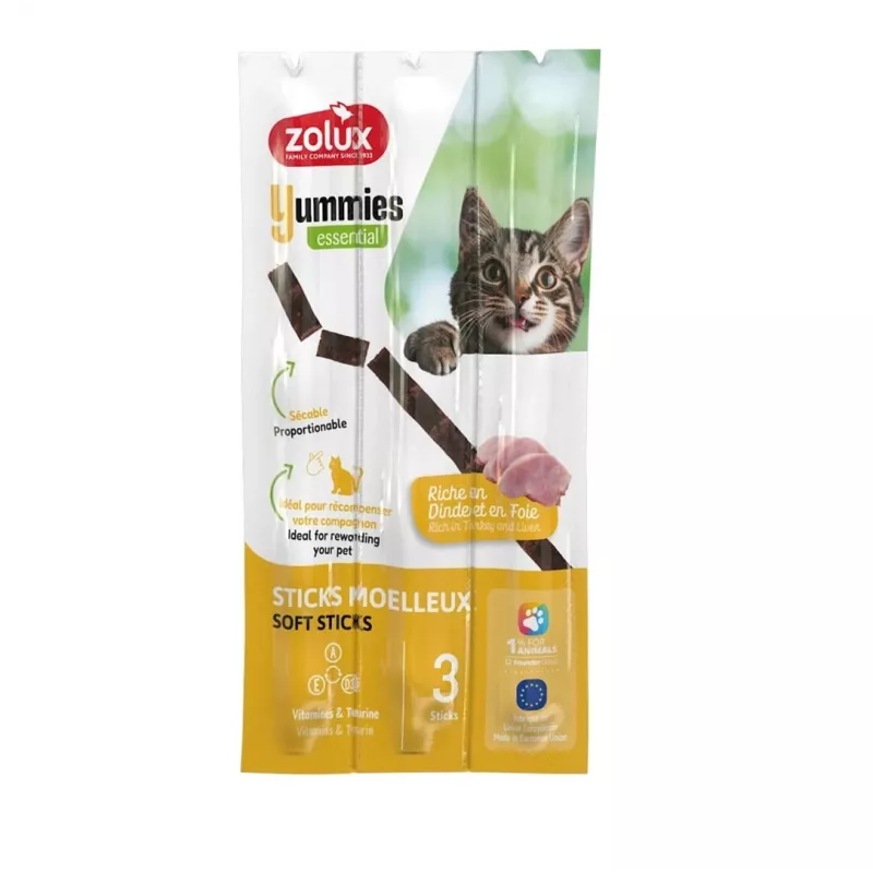 ZOLUX Yummies kalakutiena su kepenėlėmis – kačių skanėstai – 3x5g