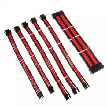 Kolink Core Adept pintų kabelių prailginimo rinkinys – 20+4pin, 8pin, 4+4pin, 3×6+2pin; ilgiai 300–350 mm; PET apvalkalas; variniai laidininkai