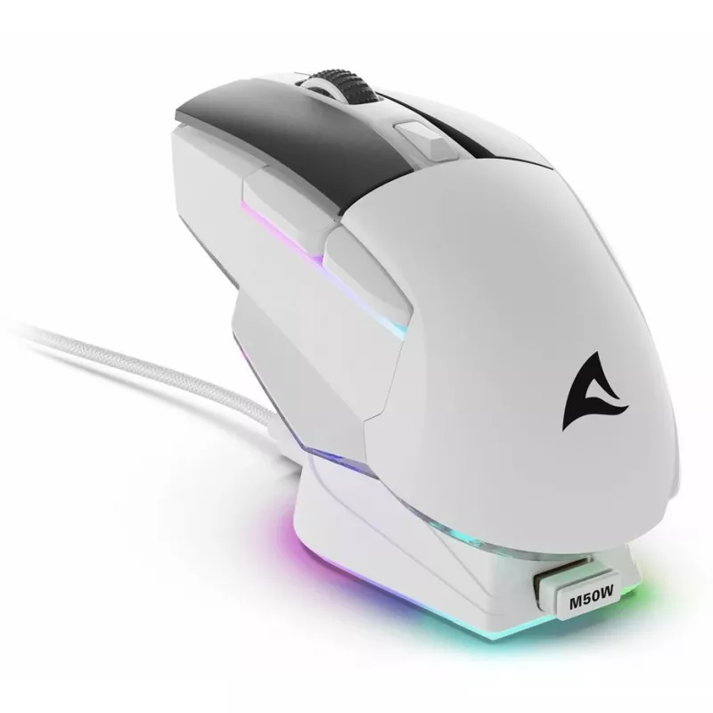 Sharkoon SGM50W žaidimų pelė dešiniarankiams RF belaidė + USB Type-A optinė 6400 DPI