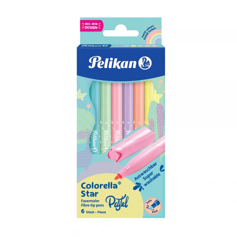 Flomasteris Pelikan 822282 Fine Įvairių spalvų 6 vnt.