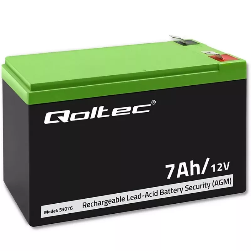 Qoltec 53076 AGM akumuliatorius | 12V | 7Ah | Apsaugos sistemos