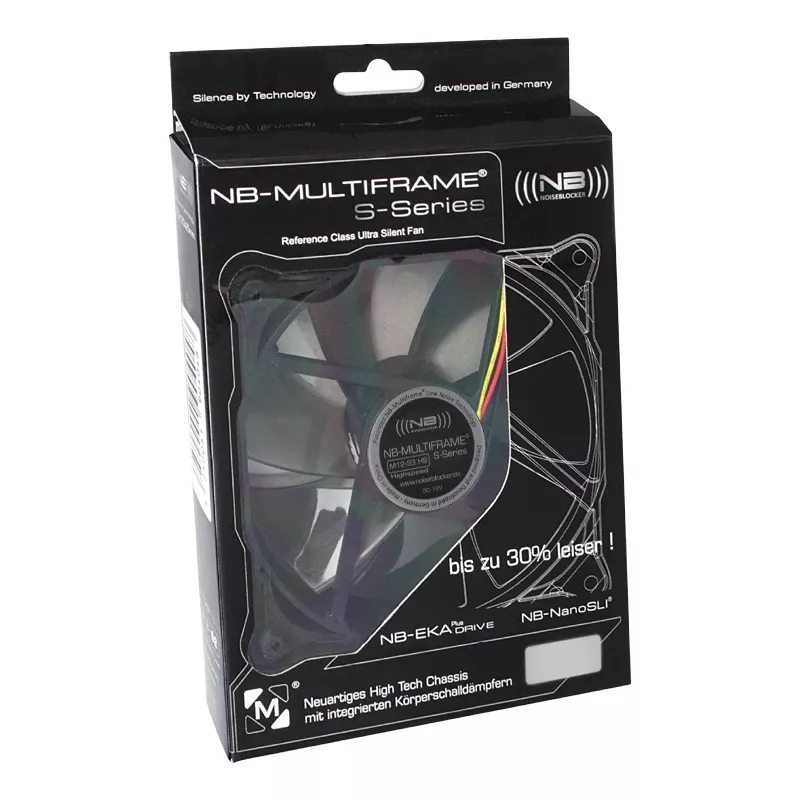 Ventiliatorius NoiseBlocker Multiframe M12-2 120 mm, 1800 RPM, 124 m³/h, 4,5 V, juodas