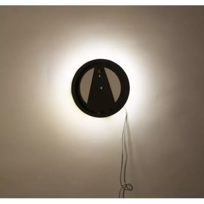 NeXtime klok 3094 Light It Up, Ø18.5 cm, apšvietimas, sieninis, juodas