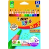 BIC spalvoti pieštukai CEV.TRIANG.CBW 10+2 EU 12 spalvotų pieštukų, 214842