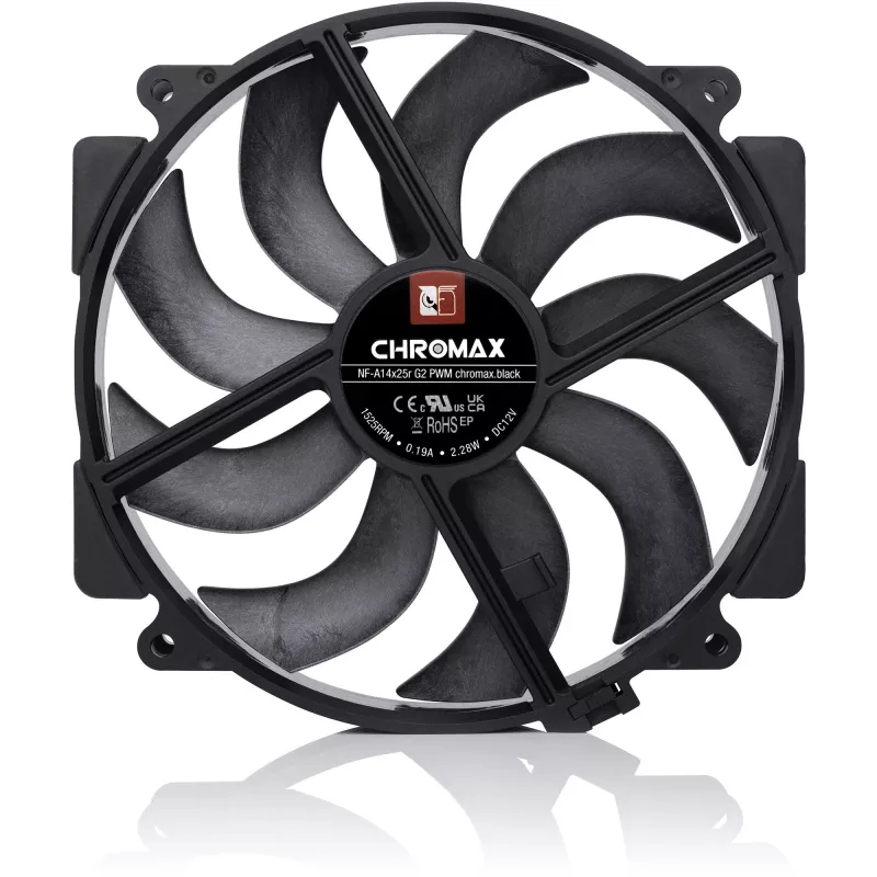 Noctua NF-A14x25r G2 PWM chromax.Juoda 140 mm ventiliatorius