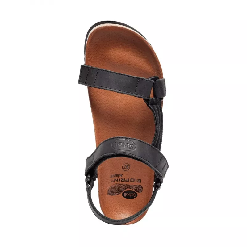 Scholl sandalai unisex, viršutinė nubuko oda, vidpadis iš odos Bioprint, EVA padas, EU 46, juodi