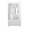 PC Midi Tower korpusas DeepCool CG380 3F WH — Baltas, 235×437×451 mm, palaiko 2,5 colio/3,5 colio, maitinimo blokas apačioje, 3x 120 mm ventiliatoriai sumontuoti