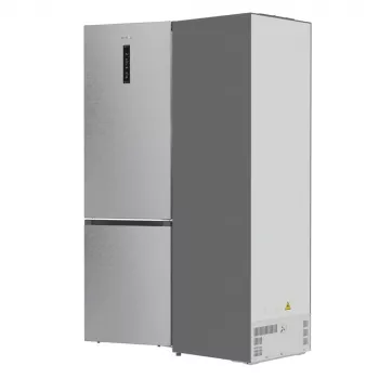 Šaldytuvas-šaldiklis Gorenje NRB620E61X4WFE, pastatomas, nerūdijantis plienas, bendra talpa 413 l, apatinis šaldiklis 130 l, NoFrost, LED ekranas