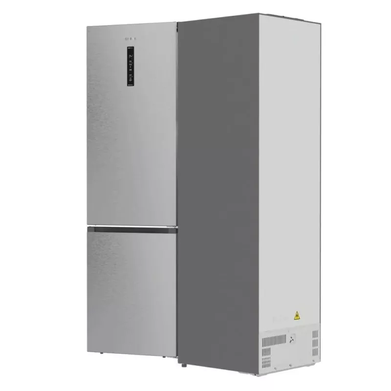 Šaldytuvas-šaldiklis Gorenje NRB620E61X4WFE, pastatomas, nerūdijantis plienas, bendra talpa 413 l, apatinis šaldiklis 130 l, NoFrost, LED ekranas