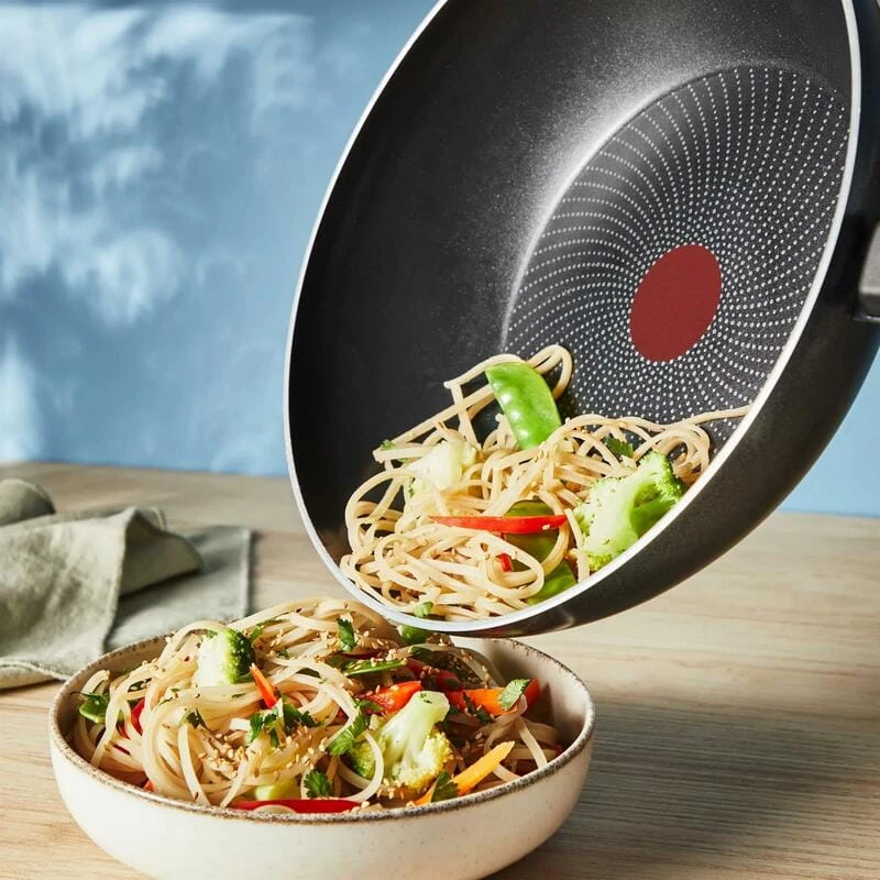 Wok keptuvė Tefal So Light 28 cm — indukcinė, neprideganti, lengva