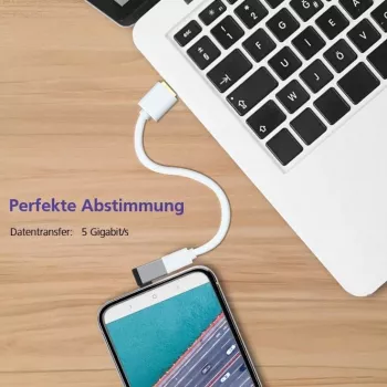 Adapter helos 288346 OTG USB A (moteriška) į USB-C (vyriškas) 3.1 stačiu kampu
