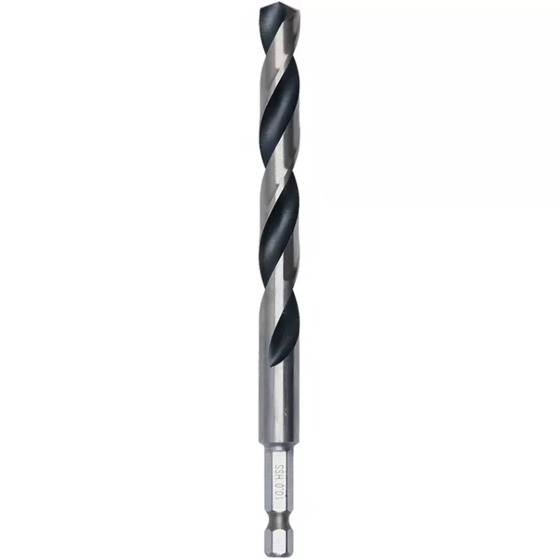 HSS PointTeQ metalo grąžtas, sukamasis grąžtas, 5 vienetai, 10 mm, šešiabriaunis lizdas, ilgis 133 mm