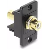 Panelinis Cinch (RCA) lizdas DELOCK 91115, auksuotas, baltos/juodos spalvos korpusas