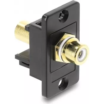 Panelinis Cinch (RCA) lizdas DELOCK 91115, auksuotas, baltos/juodos spalvos korpusas